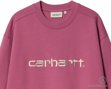 Carhartt wip w carhartt sweat magenta tonic i03364724rxx03 zoom