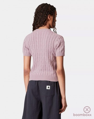 Carhartt wip w carter knit t shirt pink fog i0351812zvgd03 fotoshoot 2