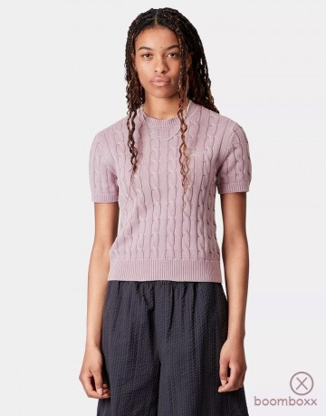 Carhartt wip w carter knit t shirt pink fog i0351812zvgd03 fotoshoot