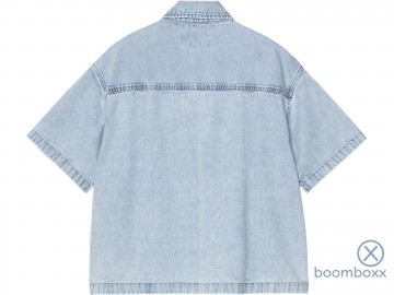 Carhartt wip w lovilia shirt blue stone bleached i034558011203 achterkant