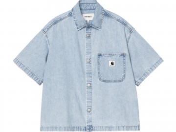 Carhartt wip w lovilia shirt blue stone bleached i034558011203