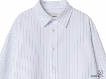 Carhartt wip w ls cassel shirt white stripe i03529935fxx03 zoom voorkant
