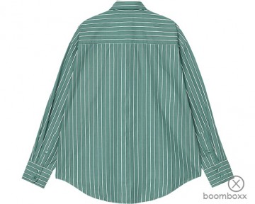 Carhartt wip w ls grimsby shirt stripe saguaro i03513430mxx03 achterkant