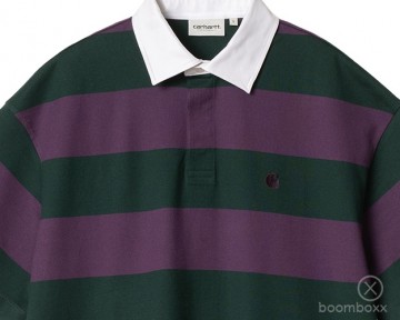 Carhartt wip w seffner polo t shirt conifer i0345522scxx00 zoom front