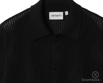 Carhartt wip w ss temple knit shirt black zoom front
