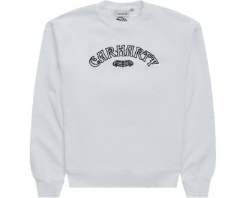 Carhartt wip w verse script sweat white black i03063500axx03