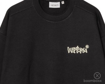 Carhartt wip wiptopia sweat black voorkant zoom