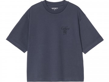 Carhartt wip women ss vestige t shirt blue i03638801xx03 voorkant