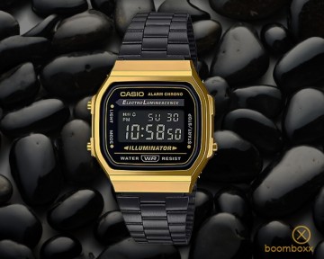 Casio edgy serie a168wegb 1bef black gold fotoshoot