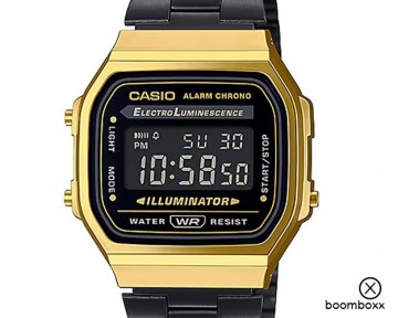Casio edgy serie a168wegb 1bef black gold zoom