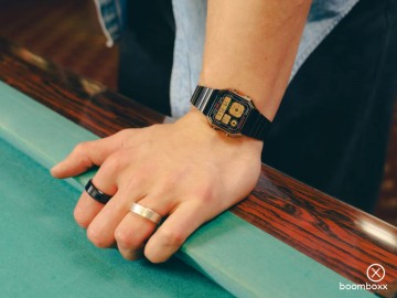 Casio vintage a130 serie gunmetal black a130weg 1aef fotoshoot