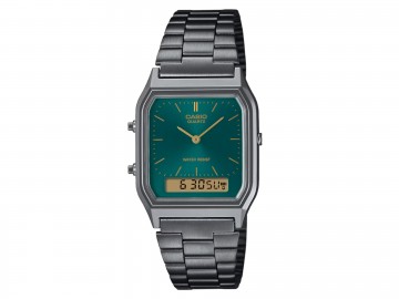 Casio vintage aq 230 serie donker grijs turqoise aq 230egg 3a