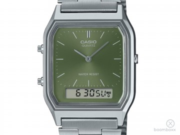 Casio vintage aq 230 serie grey olive aq 230a 3amqyes horloge zoom