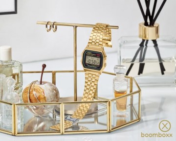 Casio vintage horloge a159wgea 1ef gold black fotoshoot 2