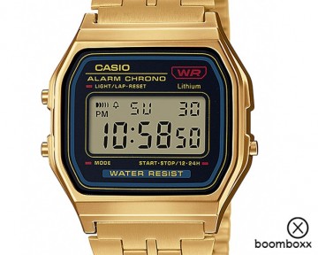 Casio vintage horloge a159wgea 1ef gold black zoom