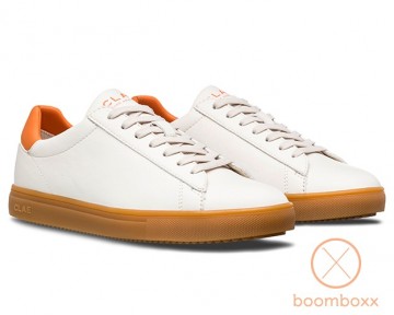 Clae bradley vegan off white tangerine gum cl23abr05 sneaker pair