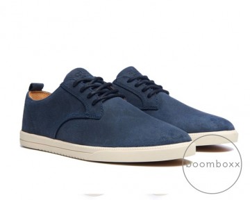 Clae ellington suede navy waxed cla01246 pair 2