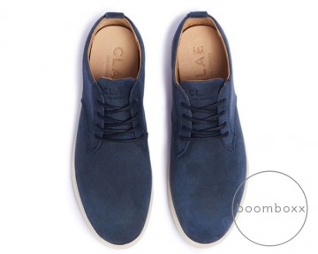 Clae ellington suede navy waxed cla01246 pair