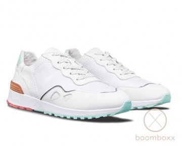 Clae hayden white milled leather ripstop sneaker pair