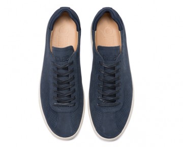 Clae noah deep navy waxed suede cla01309 pair ontop
