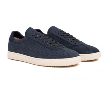 Clae noah deep navy waxed suede cla01309 pair