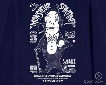 Edwin monsieur sakana sweat maritime blue i0364080dm6703 achterkant zoom