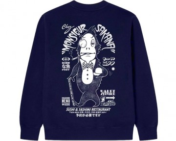 Edwin monsieur sakana sweat maritime blue i0364080dm6703 achterkant