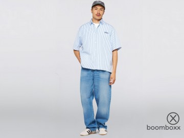 Edwin toledo shirt ss striped poplin white blue i0265530iy6703 fotoshoot 3