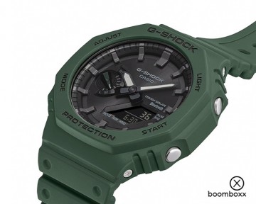 G shock ga b2100 3aer groen horloge side