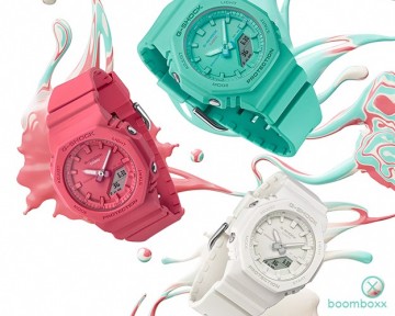 G shock gma p2100 2aer turquise blauw horloge fotoshoot 2 0