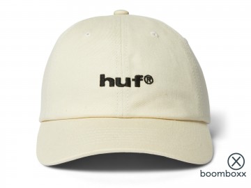 Huf 89 embroidery 6 panel hat cream black ht00935 crblk voorkant