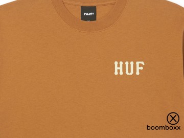 Huf classic h t shirt brown sugar cream ts02761 zoom voorkant