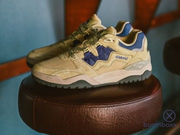 Karhu fusion xt pale olive green skipper blue f850015 sneaker fotoshoot