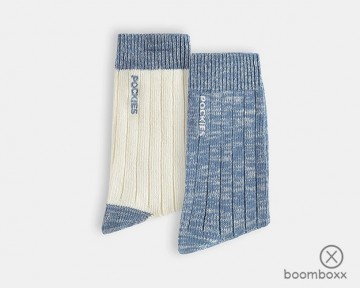 Pockies 2 pack chunky socks blue 2p bbcs pairs