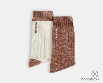 Pockies 2 pack chunky socks brown 2p tcptcs pair flat