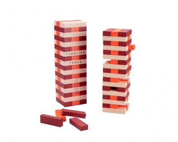 Printworks tumbling tower spel pink red 399028