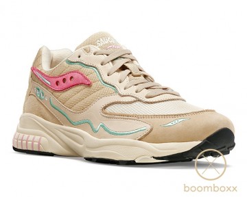 Saucony 3d grid hurricane premium cream pink s70670 5 side