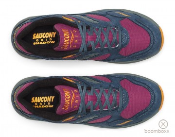 Saucony grid shadwo 2 purple blue s70846 3 sneaker pair ontop