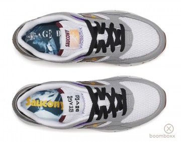 Saucony shadow 6000 white grey stage dives s70903 3 sneaker pair ontop