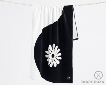 Slowtide botanical balance beach towel black strp010 line