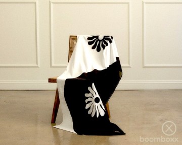 Slowtide botanical balance beach towel black strp010 photoshoot 2