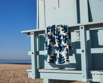 Slowtide hele premium beach towel deep pacific stwv004 photoshoot