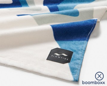 Slowtide shine on beach towel deep pacific strp007 zoom facbric