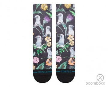 Stance just flocked crew sock a556b24jus blk pair