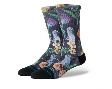 Stance just flocked crew sock a556b24jus blk