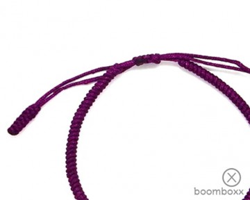 Tibetan temple touw armband aubergine zoom