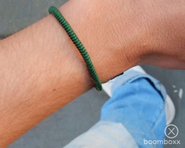 Tibetan temple touw armband bosgroen fotoshoot