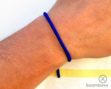 Tibetan temple touw armband kobalt blauw fotoshoot