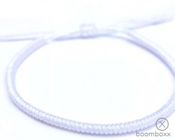 Tibetan temple touw armband wit zoom