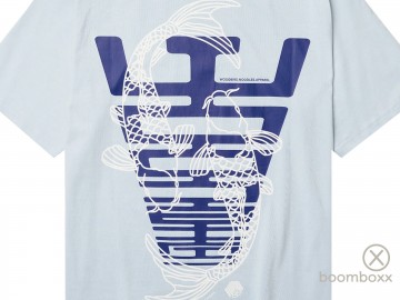 Woodbird baine carp t shirt dusty blue 2626 400 achterkant zoom